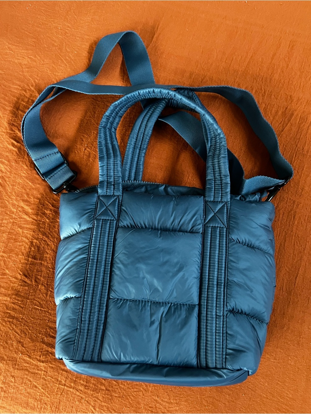 Lands' End Wanderweight Ultralight Packable Weekender Tote Bag Navy Blue
